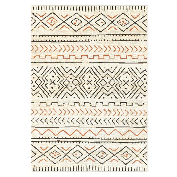 FLOORDIREKT Outdoorteppich - Wetterbeständiger Außenteppich - Aztec - Gelb - 80 x 150 cm