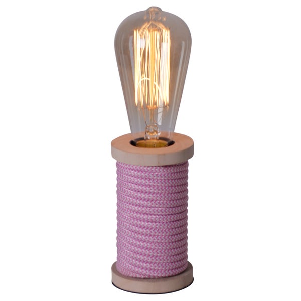 Dekorative Lampe mit Glühbirne und Spulendesign