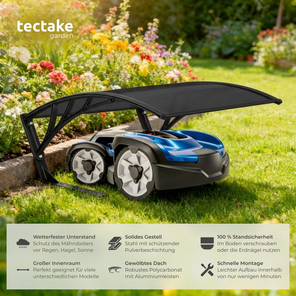Mähroboter Garage zum Schutz vor Witterungseinflüssen im Garten