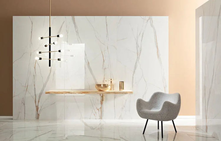 Feinsteinzeug Wand- und Bodenfliese 60 cm x 120 cm - Swiss Gold