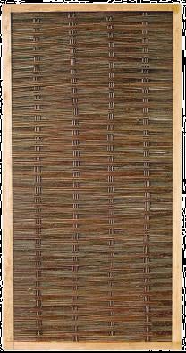 Sichtschutzelement aus geflochtener Weide mit Holzrahmen