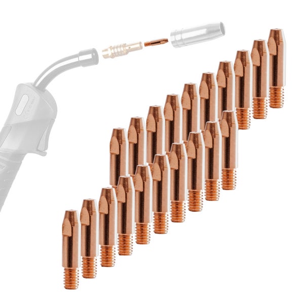 STAHLWERK Stromdüsen für Aluminium AK25 MB25 MIG MAG Kontaktdüsen M6x28 1,0 mm