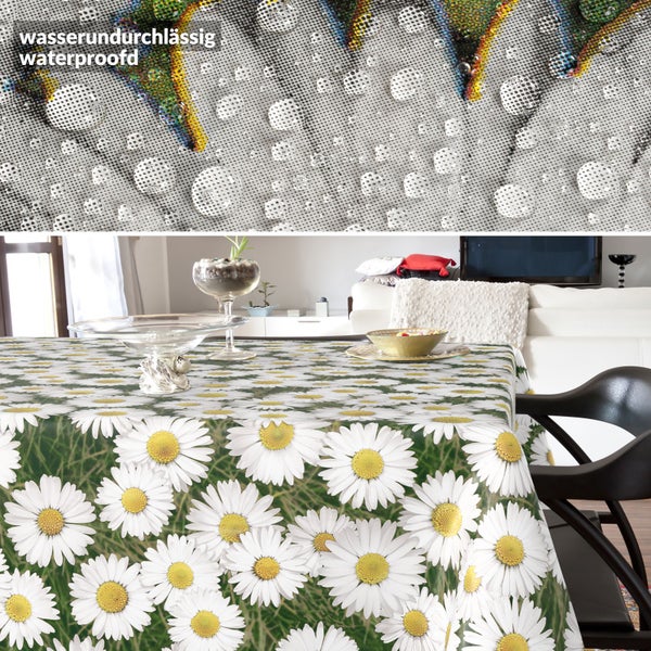 Tischdecke mit Gänseblümchenmuster, wasserabweisend