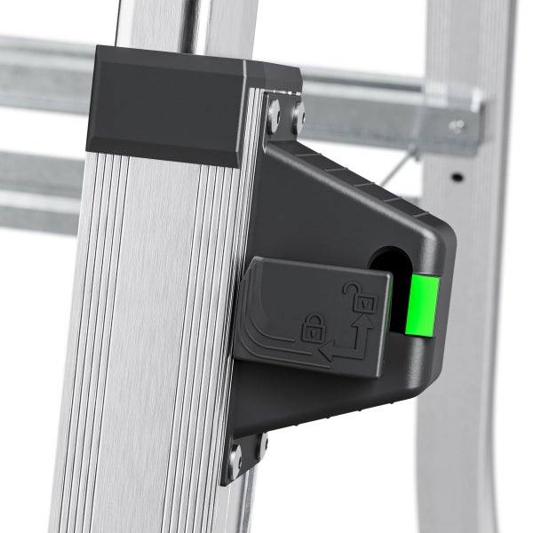 Detailansicht des Verriegelungsmechanismus einer Leiter