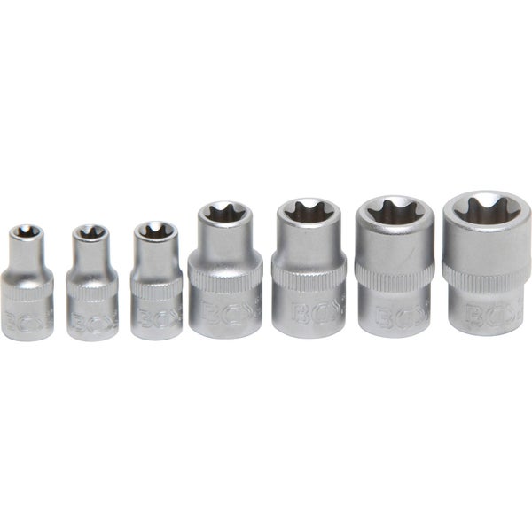 BGS Steckschlüssel-Einsatz-Satz E-Profil Antrieb Innenvierkant 6,3 mm (1/4) / 10 mm (3/8) SW E6 - E16 7 tlg. - 2027
