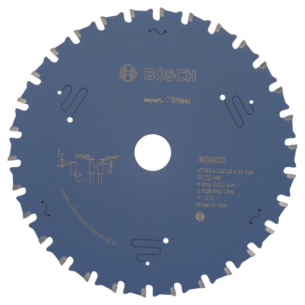 Bosch Kreissägeblatt Expert for Steel für Handkreissägen 160 x 20 x 2 mm 30 - 2608643054