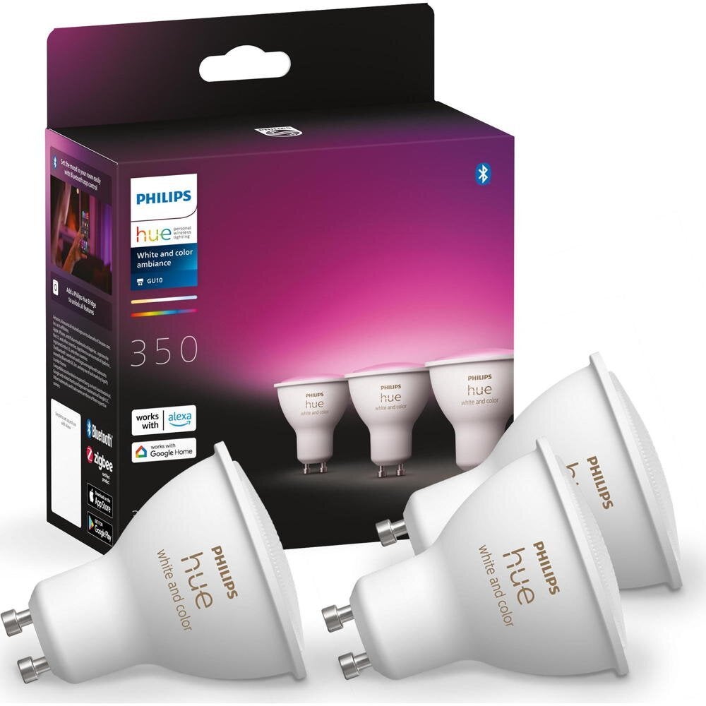 Philips Hue Bluetooth White &amp; Color Ambiance LED GU10 5,7W 350lm Dreierpack
