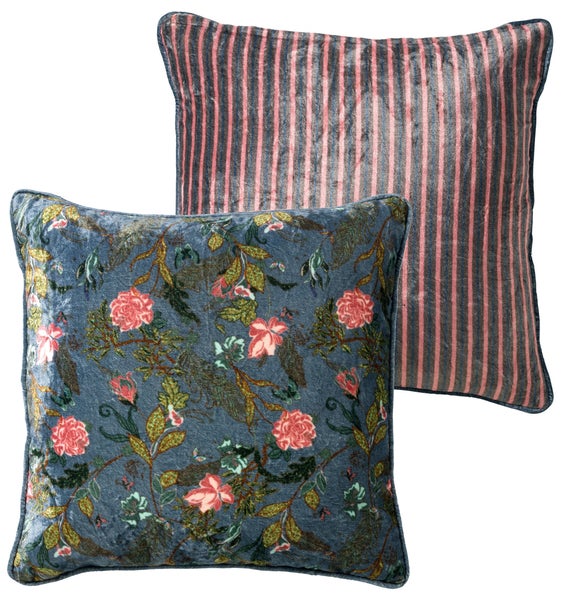 Mikky Kissenbezug - Mit Blumenmuster 45x45 cm, Blau