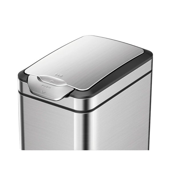 PROREGAL Modern Designter Abfallsammler Aus Gebürstetem Edelstahl 30 Liter HxBxT66,5 x 40 x 25,2 cm Silber