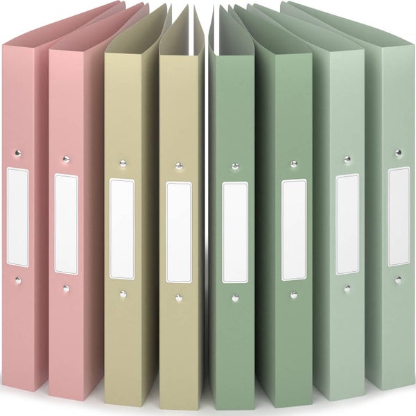 ACROPAQ - 8 x Ringbuch A4 - Mit 2 Ringen, Mit Rückenetiketten, Rückenbreite 3,5 cm, Erde, Natur Farbkollektion - Ringhefter, Ringordner, Ordner A4 Schmal, Ringmappe A4, Schulordner