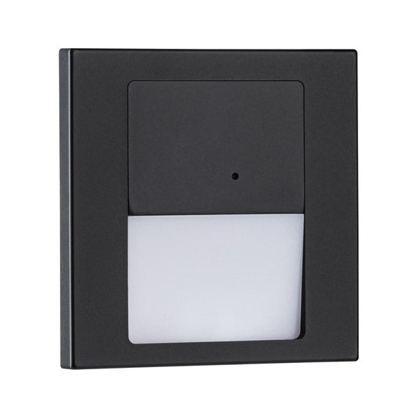 LED Wandeinbauleuchte Tsaro eckig 80x36mm 1W 80lm 230V 2700K Schwarz matt