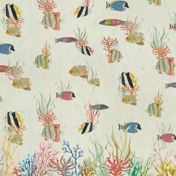 Tapete mit Fischmuster und Korallenmotiven
