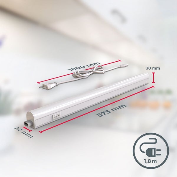 Unterbauleuchte - 8W, 800lm, LED, Stecker, erweiterbar, neutralweiß, weiß