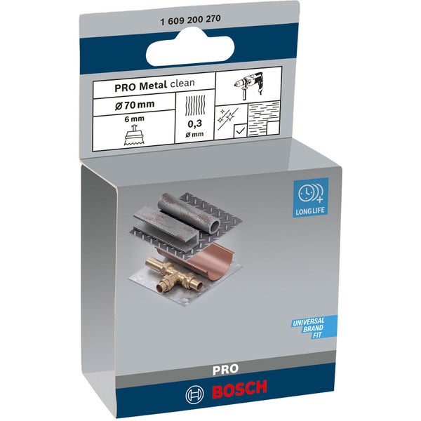 Bosch Pro Metal clean Drahtbürstenaufsatz, Durchmesser 70 Millimeter