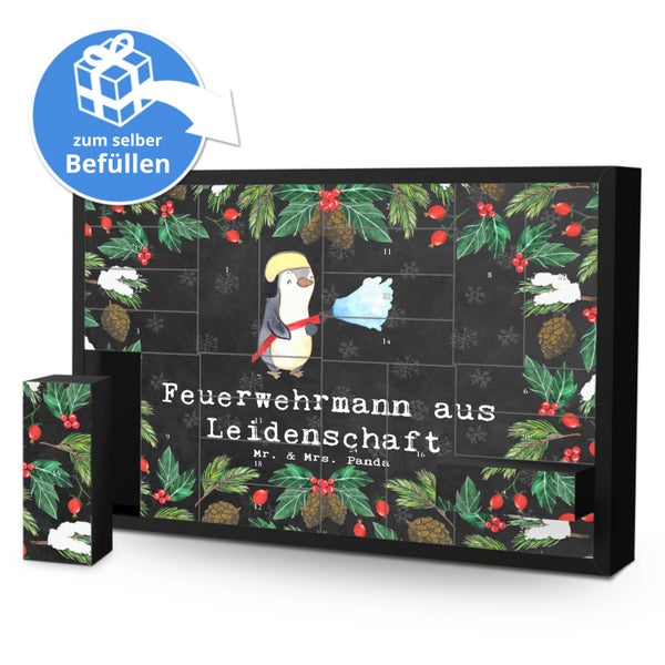 Mr. & Mrs. Panda Befüllbarer Adventskalender Feuerwehrmann Leidenschaft - Schwarz