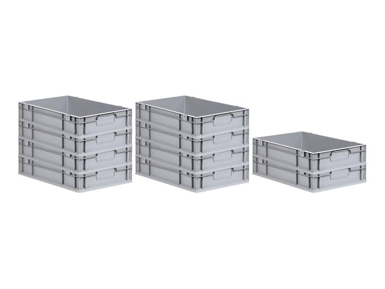 PROREGAL Spar Set 10x Eurobox Nextgen Economy Griffe Geschlossen HxBxT 12 x 40 x 60 cm 23 Liter Eurobehälter Transportbox Transportbehälter