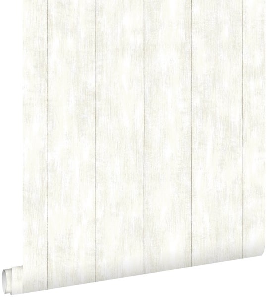 ESTAhome Tapete Holz-Optik Weiß - 53 cm x 10.05 m - 128006