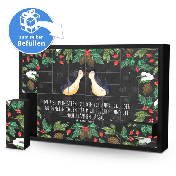 Mr. & Mrs. Panda Befüllbarer Adventskalender Pinguin Liebe - Schwarz