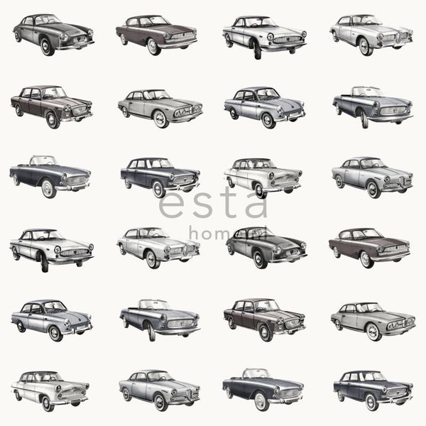 Illustration verschiedener Oldtimer