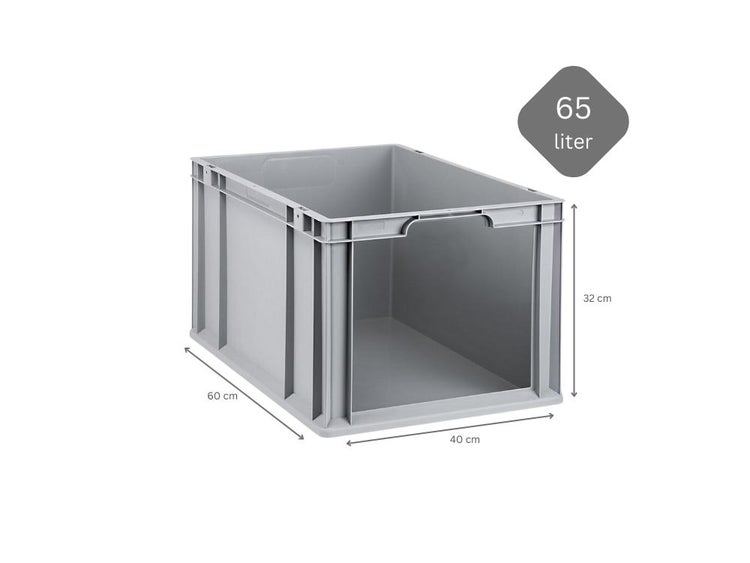 PROREGAL SuperSparSet 3x Eurobox NextGen Store HxBxT 32 x 40 x 60 cm 65 Liter Front Offen Eurobehälter Transportbox