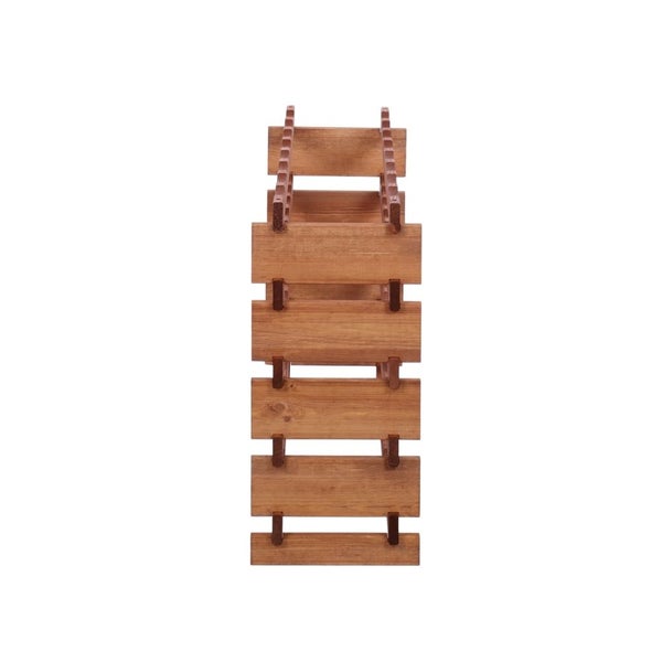 Weinregal VINOTECA FLEX PRO HxBxT 65x84x28cm 40 Flaschen auf 5 Ebenen Massives Kiefernholz Braun geölt