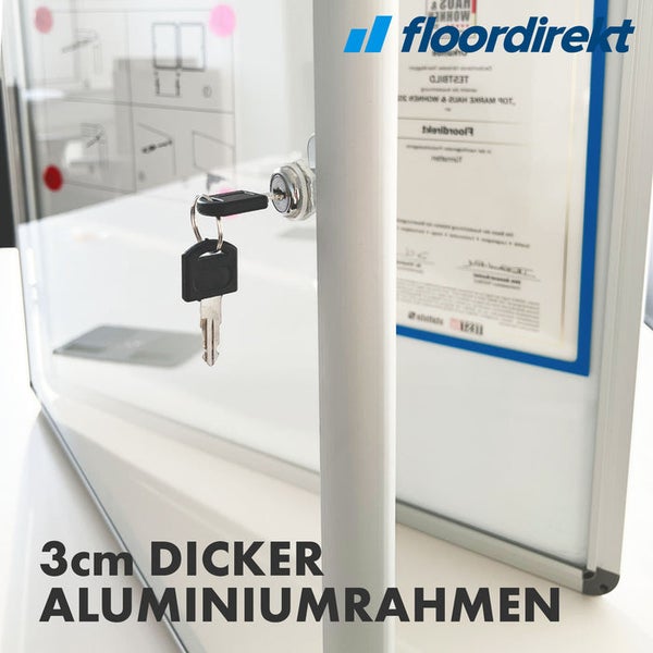 Aluminiumrahmen mit Schloss und Schlüssel