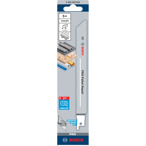 Bosch PRO Pallet Repair S725VFR Blatt 1,25 x 19 x 190 mm 5-tlg. - 2608658033