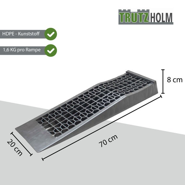 TrutzHolm Auffahrrampe aus Kunststoff, 70 x 20 x 8 cm