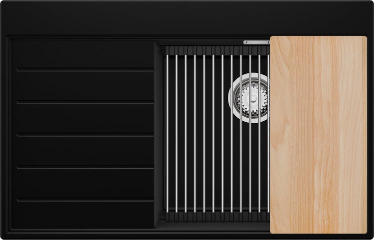 Spüle mit Abtropfgitter und Schneidebrett