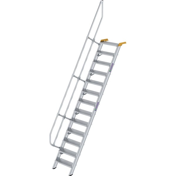 Günzburger Steigtechnik Treppe 60° Stufenbreite 600 mm 13 Stufen Aluminium geriffelt - 600213