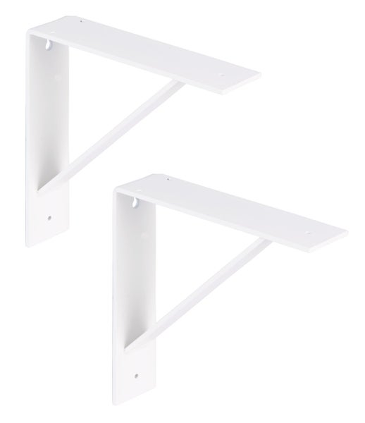 Set von zwei stabilen Wandregalträgern aus Metall für die Wandmontage von Regalböden