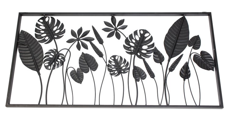 FRANK FLECHTWAREN | Metallbild Blätter, METALL, 90 x 2,5 x 45 cm