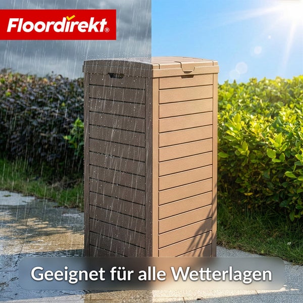 Wetterfeste Aufbewahrungsbox für den Außenbereich mit Floor direkt Logo