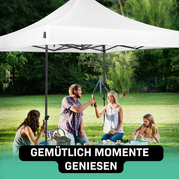 VONROC Pavillon 3x3m wasserdicht stabil - Partyzelt EasyUp System [3Min Aufbau] Popup Faltpavillon modular erweiterbar als Festival Zelt, Gartenpavillon