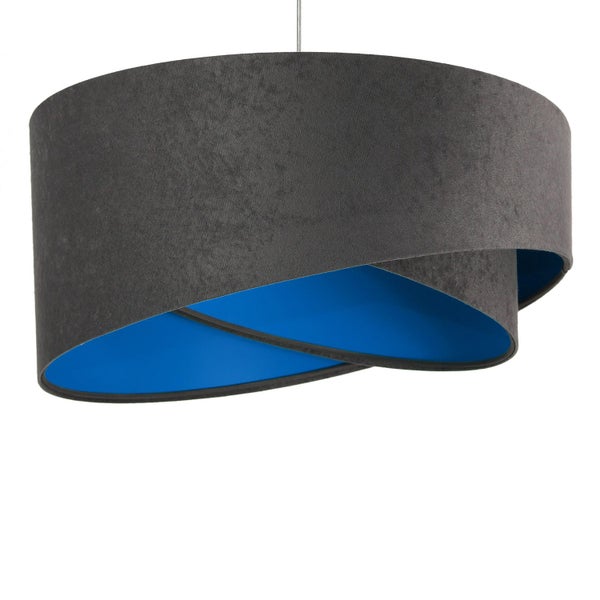 Graue Hängelampe mit blauem Innenraum