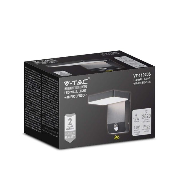 Verpackung einer V-Tac LED-Wandleuchte mit Bewegungsmelder