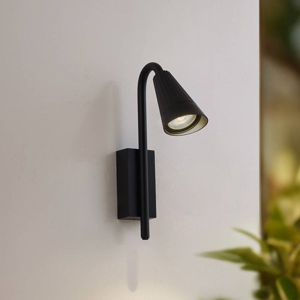Lindby Wandleuchte außen Sorvete (Modern) in Schwarz aus Aluminium (1 flammig, GU10) - Außenwandleuchten Wandlampe Led Außenlampe Outdoor für Außenwand/Hauswand Haus Terrasse & Balkon