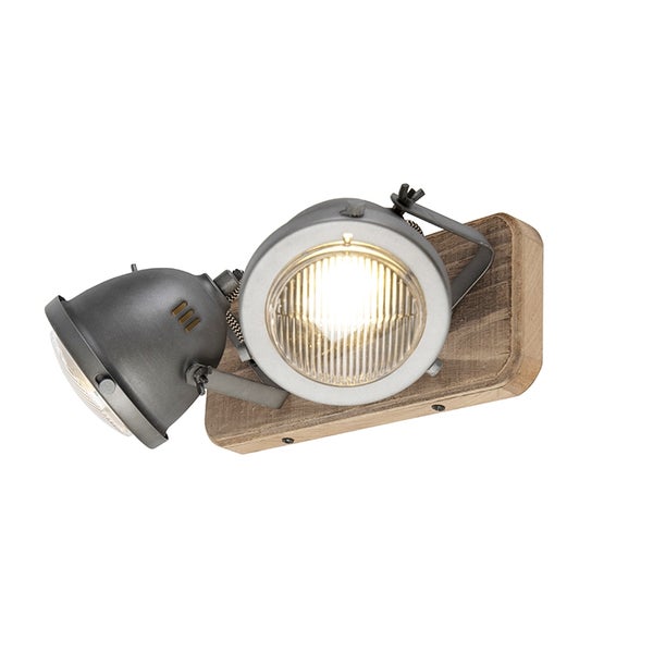 Doppelstrahler mit Holzsockel für die Wandmontage