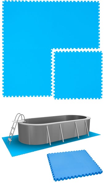 eyepower 2,6m² Poolunterlage - 4 EVA Matten 81x81 - Outdoor Pool Unterlage - Unterlegmatten Set