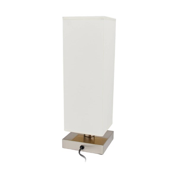 Lindby Tischlampe, Tischleuchte Stoffschirm weiß Nachttischlampe Stoffschirmlampe 1x E14 ohne Leuchtmittel Schlafzimmerlampe Nachttischleuchte