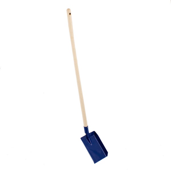Strandschaufel für Kinder (Metall) mit Holzstiel (Blau)