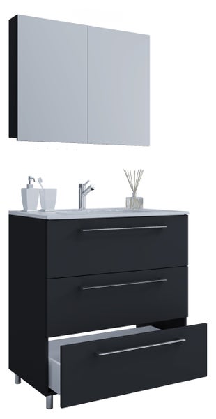 3-tlg. Waschplatz Waschtisch Badinos Schublade SP