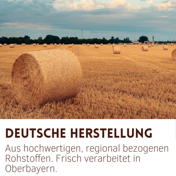 Feld mit Strohballen aus deutscher Herstellung