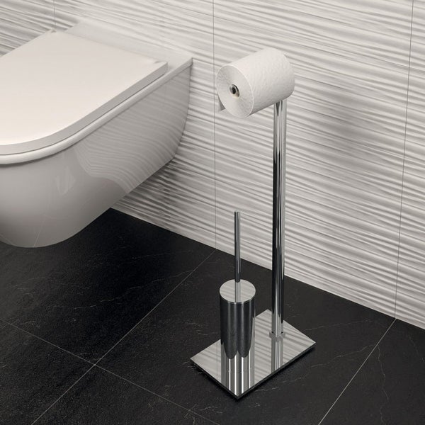 Edelstahl WC Ständer mit Toilettenpapierhalter und Bürstengarnitur | Maine