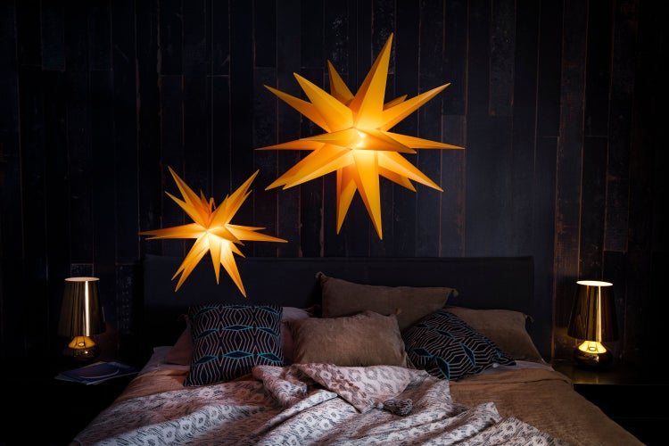 Sterntaler Dekostern | Weihnachtsstern | 18-Zacker | Faltstern | Kunststoff | 55cm | Außen | Glühbirne | Netzstecker