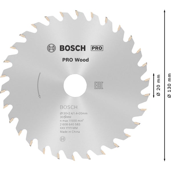 Bosch Logo PRO Multi Construction Trennscheibe, Durchmesser 115 Millimeter