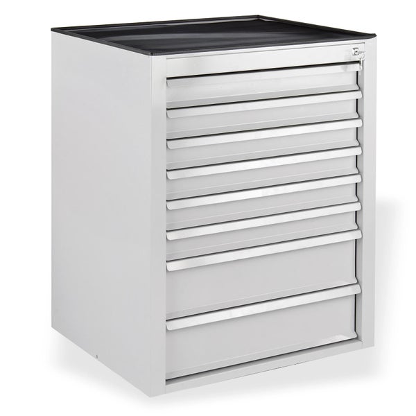 PROREGAL Schubladenschrank Kobra mit 8 Schubladen HxBxT 90 x 71 x 55 cm Lichtgrau