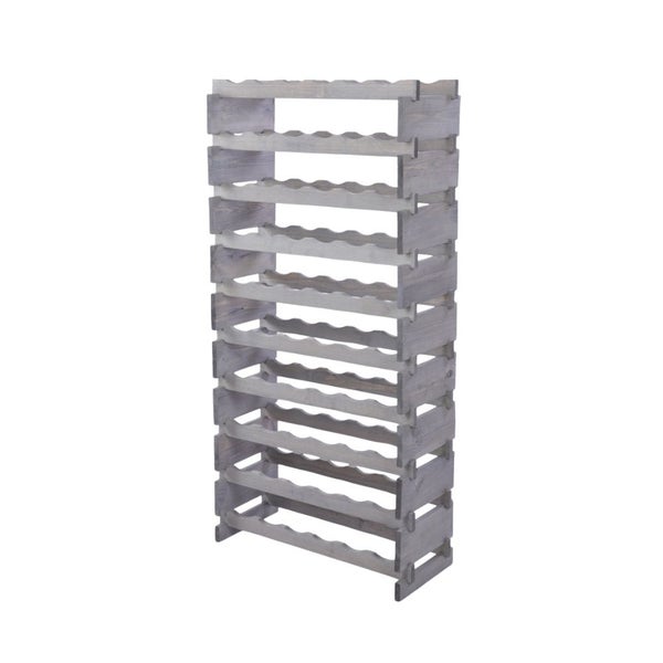 Weinregal VINOTECA FLEX PRO HxBxT 135x65x28cm 60 Flaschen auf 10 Ebenen Massives Kiefernholz Grau