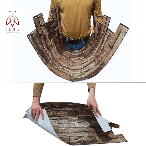 0,4m² 3D PVC Kunststoff Verkleidung Paneele Steinoptik Wandpaneele Wandverkleidung Decke Deckenpaneele Fliesen Imitat 90x48cm (CPVC02)