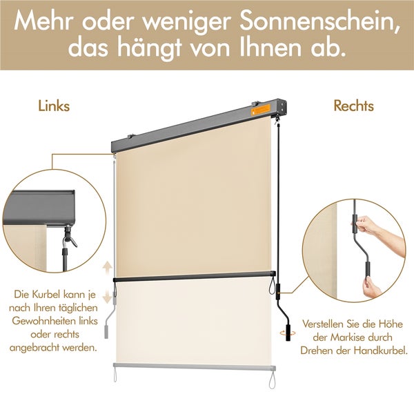 Doppelrollo zur flexiblen Beschattung mit Kurbelbedienung